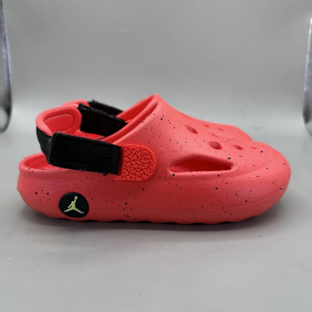 Jordan Hydrip Sandals Clog Shoes Kids Size 12C Infrared Volt Red HF5981-602